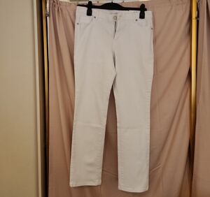 LOFT Women's Cream Straight Leg Jeans